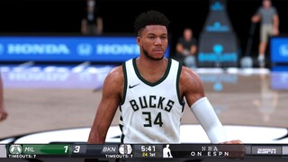NBA 2K21 Modded Playoffs Showcase | Nets vs Bucks | Full GAME 2 Highlights