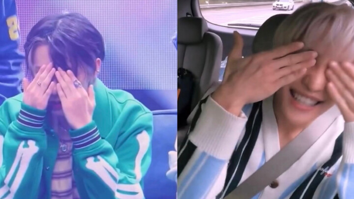 หลิวหยางหยางเลียนแบบท่าบังตาในเพลง “dive into you” ของฮวางอินจุน