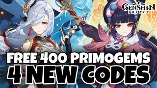 4 NEW Redeem CODES + FREE 400 PRIMOGEMS | Genshin Impact 2022