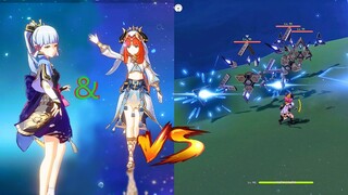 Nilou and Ayaka Permafreeze Team vs 3 Primal Construct! Gameplay Test