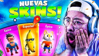 REACCIONANDO A LAS NUEVAS SKINS DE LA BETA 0.40😱STUMBLE GUYS