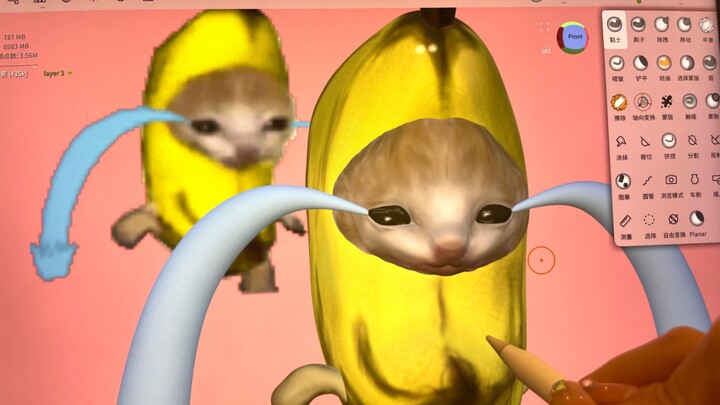 Figurin Kucing Pisang Buatan Sendiri dengan Cetak 3D (Versi Gagal)