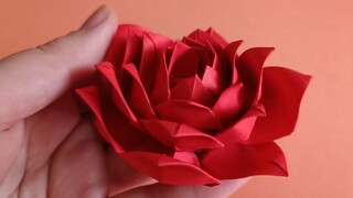 ดอกกุหลาบ Origami นั้นสวยกว่าดอกกุหลาบ Kawasaki มากและบทช่วยสอนนั้นง่ายมาก!