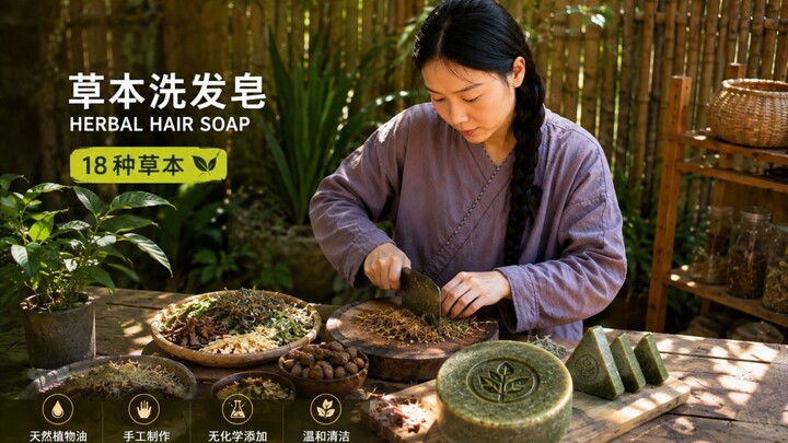 草本洗发皂 🤑 在家轻松制作! |Herbal Hair Soap Easy to Make at Home
