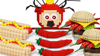 LEGO Spicy Foods Mukbang Spicy Spicy Fast Food Challenge - Stop Motion Cooking & Lego ASMR