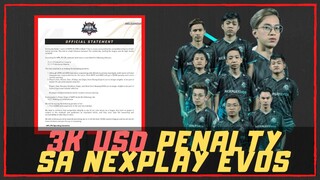 3K USD PENALTY PARA SA NEXPLAY EVOS