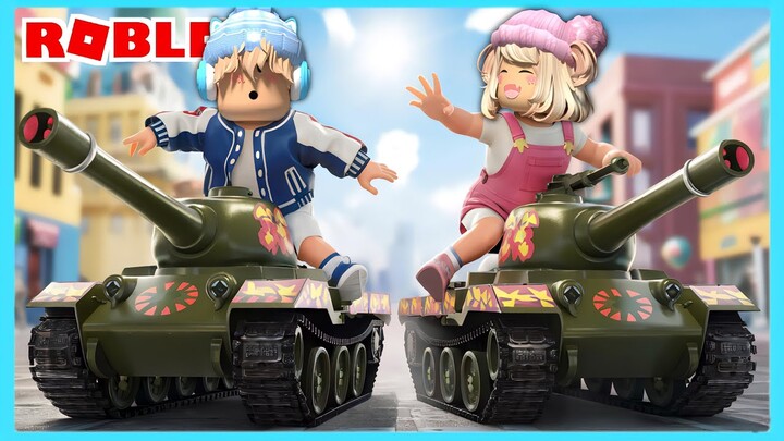 Aku Dan Adiku Belajar Naik Tank Militer Di Roblox Brookhaven ft@Shasyaalala