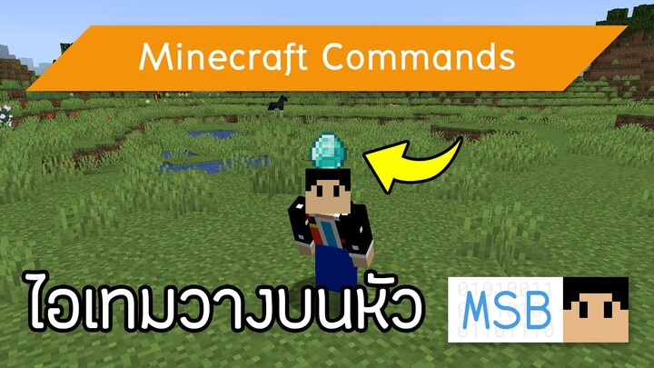 วิธีเอาไอเทมหรือบล็อกวางบนหัว | Minecraft Commands [1.15]