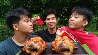 แข่งกินไก่ทั้งตัว!! คนชนะได้รางวัลในซองแดง คนแพ้โดนมดแดงกัดหู งานนี่มีฮา555