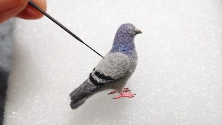 عصفور من اللباد الصوفي، حمامة صغيرة ميني، حمامة صغيرة لطيفة ورقيقة!