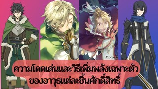 ผู้ครอบครองอาวุธศักดิ์สิทธิ์ทั้ง4(ในโลกนาโอฟูมิ)[ผู้กล้าโล่ผงาด]