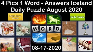 4 Pics 1 Word - Iceland - 17 August 2020 - Daily Puzzle + Daily Bonus Puzzle - Answer - Walkthrough