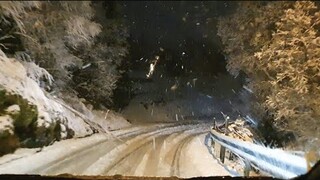 Wednesday Night - Nuera | ขับรถฝ่าหิมะบนไหล่เขาตอนกลางคืน หิมะตก ถนนลื่นมาก Norway 20.02.2020