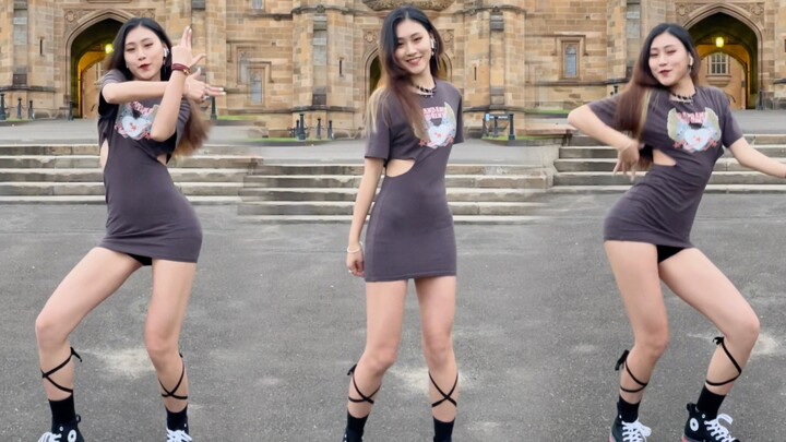 Nhảy múa trước Tòa nhà Harry Potter tại Đại học Sydney! (Váy sai, bìa Run2u-STAYC)