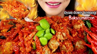 ASMR AYAM DOWER KEMANGI + BAKSO MERCON | ASMR MUKBANG INDONESIA