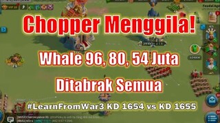 #LearnFromWar Chopper Menggila! Whale 96, 80, & 54 Juta di Swarming Semua! Rise of Kingdom Indonesia