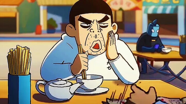 The old lady comes to pick up her grandson after school