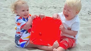 Try Not To Laugh Challenge with Funny Baby on the Beach || Cool Peachy