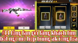 Free fire| #33 tặng fan gói lãng khách tím sự kiện cánh cửa kỳ bí - mở kho hộp skin súng khủng