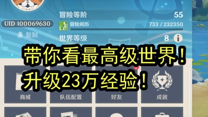 [Genshin Impact] A top-tier grind enthusiast shows you Realm 8 at level 55—almost no stat boost, hah