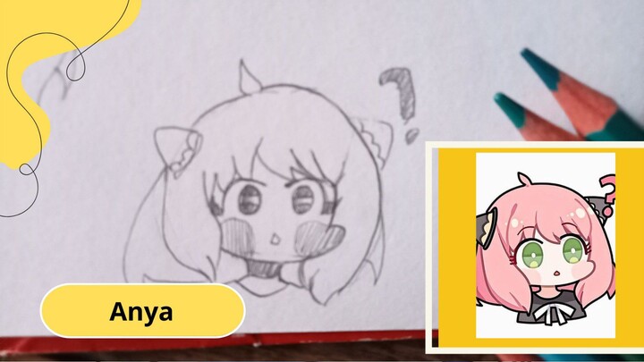 menggambar Anya (spy x family) easy drawing anime