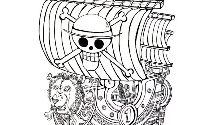 OHH JADI INI CARANYA GAMBAR THOUSAND SUNNY!!! Here's how to draw it!