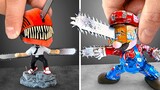 Chainsaw Unstoppable Duo: Chainsaw-Man and Mario Chainsaw Figures Makeover!