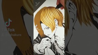 ONE PIECE ワンピース - サンジ 描いてみた / Sanji / 厚塗り【ASMR：Long ver.→ Playlist：再生リスト】【#shorts1】