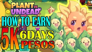 HOW TO EARN 5K PESOS IN 6 DAYS | PLANTS VS UNDEAD