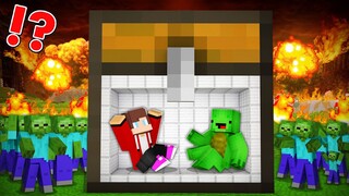 We Built a Bunker inside a Huge Chest to Survive the Zombie Apocalypse - Maizen JJ and Mikey