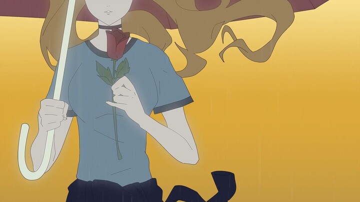 [P5R/Persona 5] Frame-by-frame animation clip - Apricot walking on the street on a rainy day