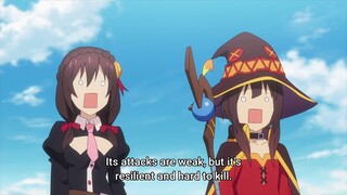 Megumin and Yunyun VS Giant Earthworms | Konosuba An Explosion on This Wonderful World Episode 9