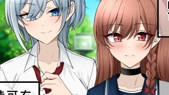 There is a cute girl and a cute boy here. It's hard to guess which one it is.