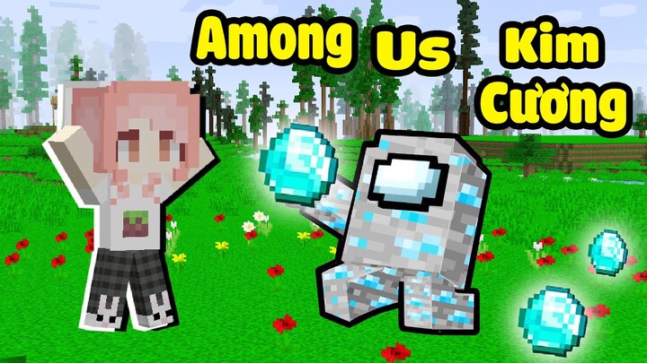 HEBI THỬ THÁCH NÂNG CẤP AMONG US THƯỜNG LÊN KIM CƯƠNG SIÊU MẠNH TRONG MINECRAFT*THÚ CƯNG AMONG US