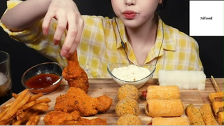 Mì gói xào + mì gói xào phô mai + gà chiên giòn rụm 2 #anngonmoingay
