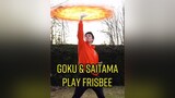 Goku and Saitama play Frisbee anime goku saitama dragonball onepunchman manga fy