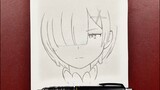 Easy anime drawing | how to draw REM from re zero step-by-step