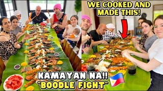 ARAB Family TRY "BOODLE FIGHT" For The FIRST TIME!🇵🇭 (We Cook & Prepare it) 😍
