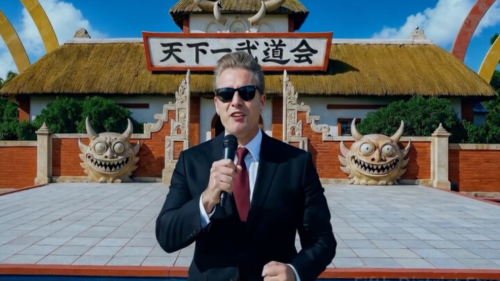 龙珠电影-天下第一武道会利用AI做了一段龙珠写实版天下第一武道会的片段，配音采用了三种鼓声，中间穿插了鹤仙人、饺子、天津饭 等写实版形象。