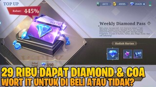 WEEKLY DIAMOND PASS - BISA DAPAT DIAMOND & COA! APAKAH WORTH IT UNTUK DI BELI? MOBILE LEGENDS