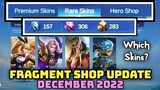 FRAGMENT SHOP NEW UPDATE!🌸DECEMBER 2022 - WHICH SKINS & WHICH HEROES?🤔
