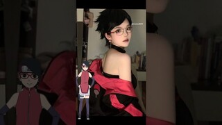Sakura Haruno and Sarada Uchiha Cosplay 🤩❤️✨ - #saradauchiha #sakuraharuno #cosplay