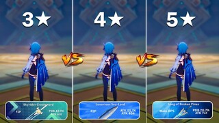 Eula Weapon Comparison: 3 STAR vs 4 STAR vs 5 STAR! How Much is the Difference? [ Genshin Impact ]