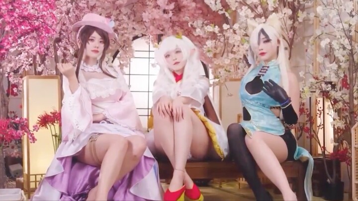 18+ j*v harem with 3 cosplayer🤤