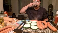 ASMR EATING & COOKING SOUNDS - STONE GRILLED HOTDOGS
