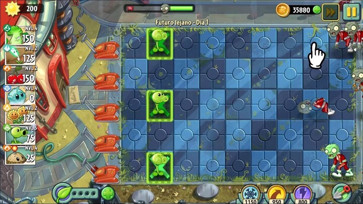 #pvz2 futuro lejano lvl1  #fypシ゚ plants vs zomies 2