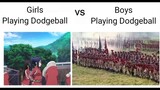 Girls Vs Boys Playing Dodgeball Ver.2
