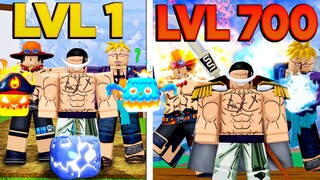 UPEI DO 1 AO 700 VIRANDO A TRIPULAÇÃO DO BARBA BRANCA NO BLOX FRUITS!