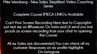 Mike Weinberg Course New Sales. Simplified. Video Coaching Serie download