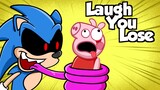 PEPPA PIG and SONIC in TRY NOT TO LAUGH CHALLENGE!